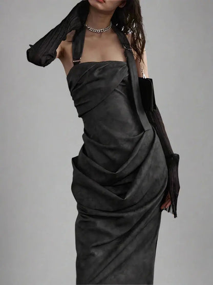 TALA Leather Dress Blue Moon Fashion House