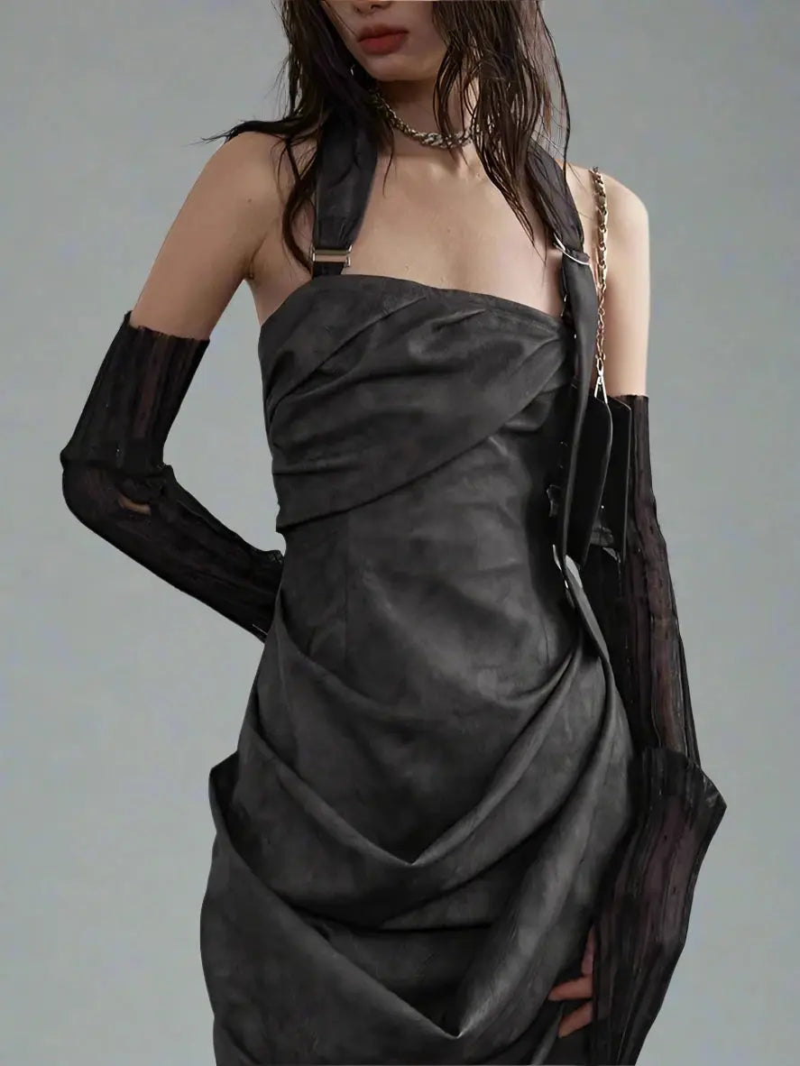 TALA Leather Dress Blue Moon Fashion House