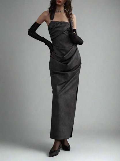 TALA Leather Dress Blue Moon Fashion House