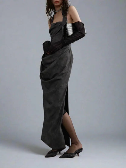 TALA Leather Dress Blue Moon Fashion House