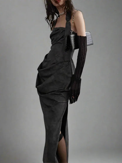 TALA Leather Dress Blue Moon Fashion House