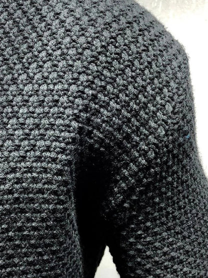 Men's Solid Color Mid-Length Loose Cardigan Knitted Jacket